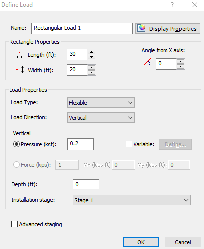 Define Load dialog